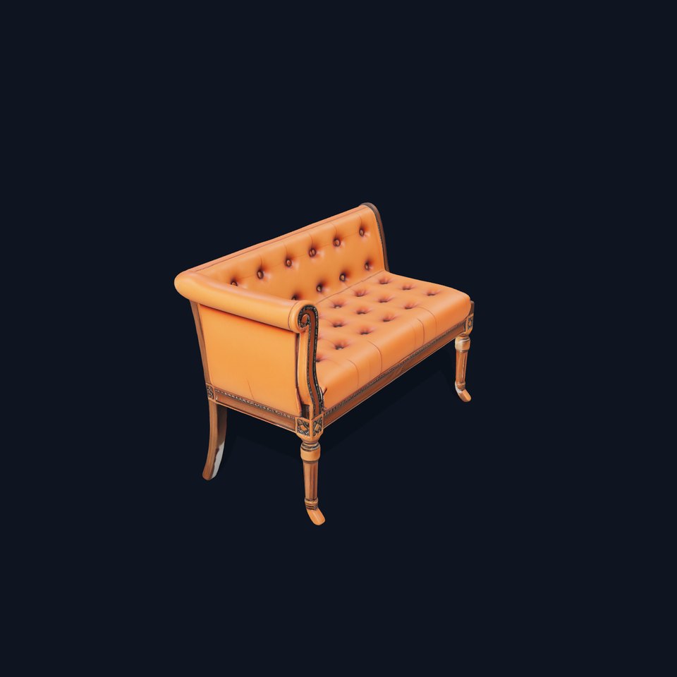 Elegant Leather Bench model pack